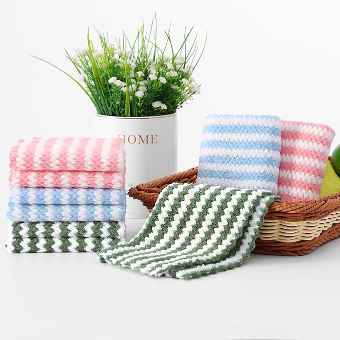 Homaxy 12 Pack Kitchen Dish Cloths, Ultra Soft and Absorbent Dish Towels