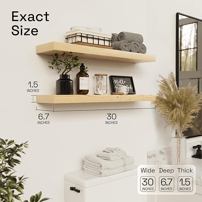 BAOBAB WORKSHOP Solid Wood Floating Shelves