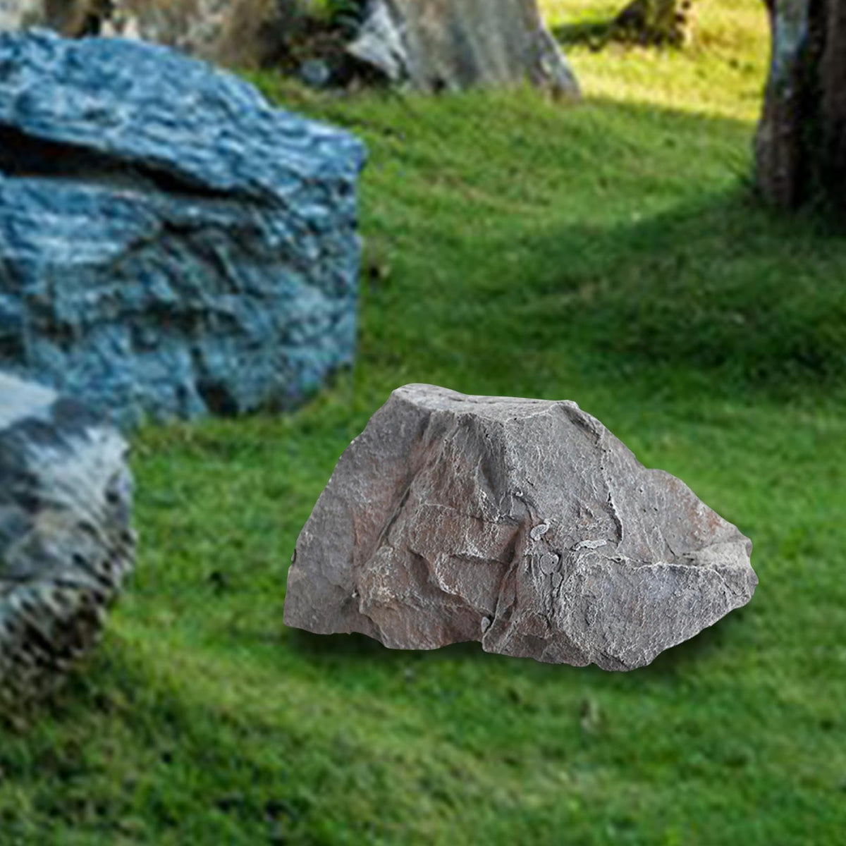 MYCENSE Artificial Rock Natural Texture PU Realistic Sandstone Landscape for Decor Community Courtyard Supermarkets Parks Offices, Style A 32x25x17cm Gray