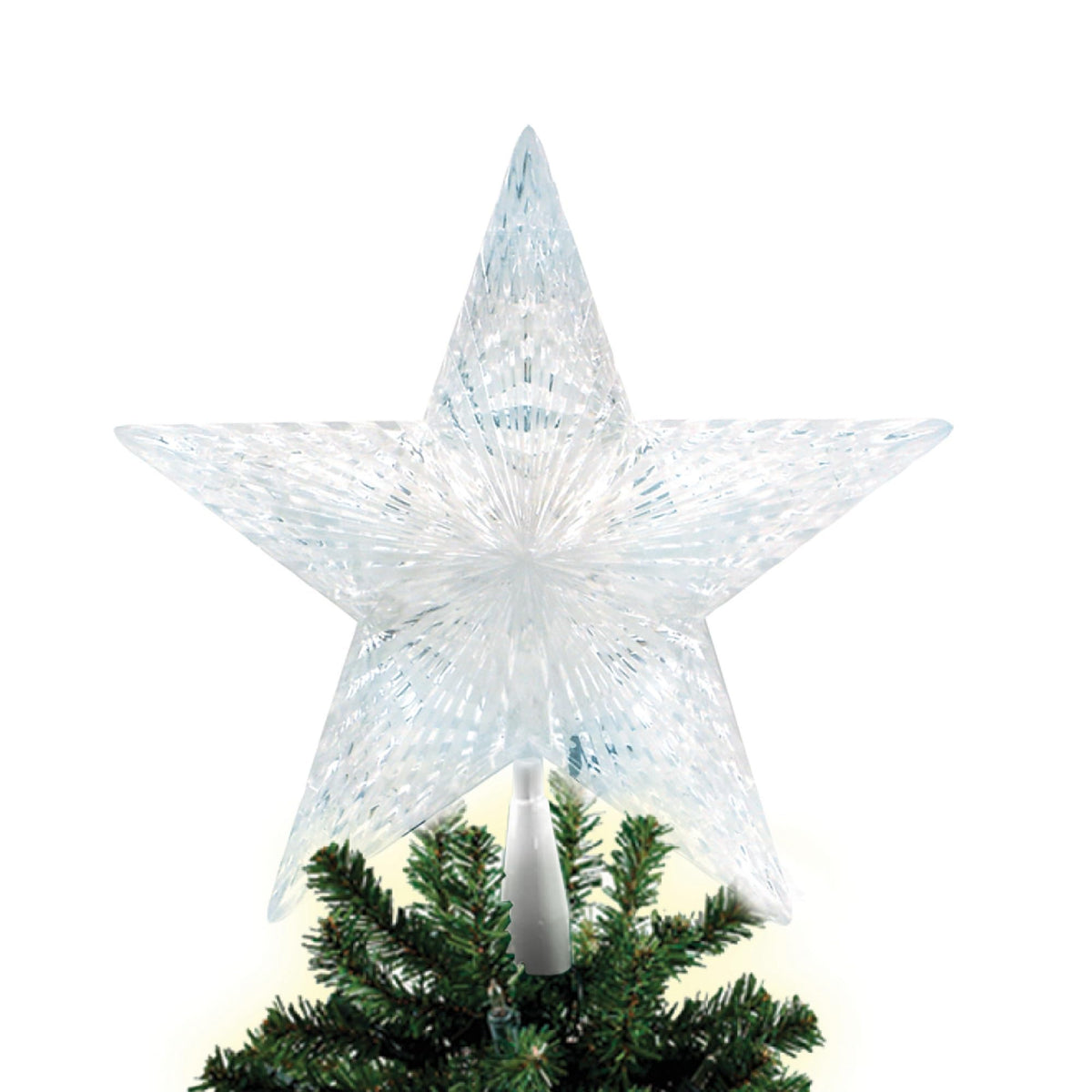 Brite Star Battery Operated 10 Lt Pentagram Star LED Tree Topper, Pure White (Set of 2)