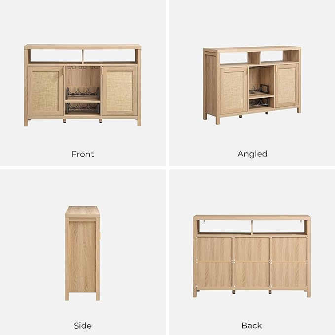 SICOTAS 51" Coffee Bar Cabinet Bar Cart