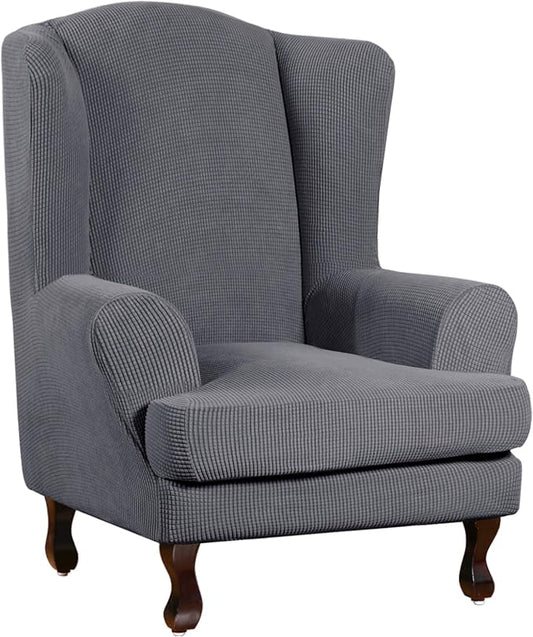 Turquoize Wingback Chair Covers 2 Piece Wing Chair Slipcover Stretch Slipcovers