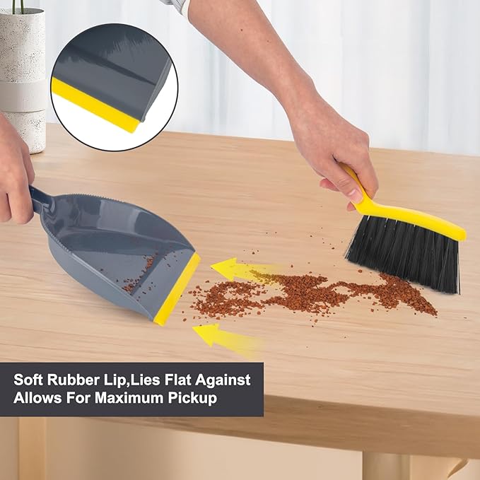 Dustpan and Broom Set Small – Mini Handheld Dustpan and Brush Combo