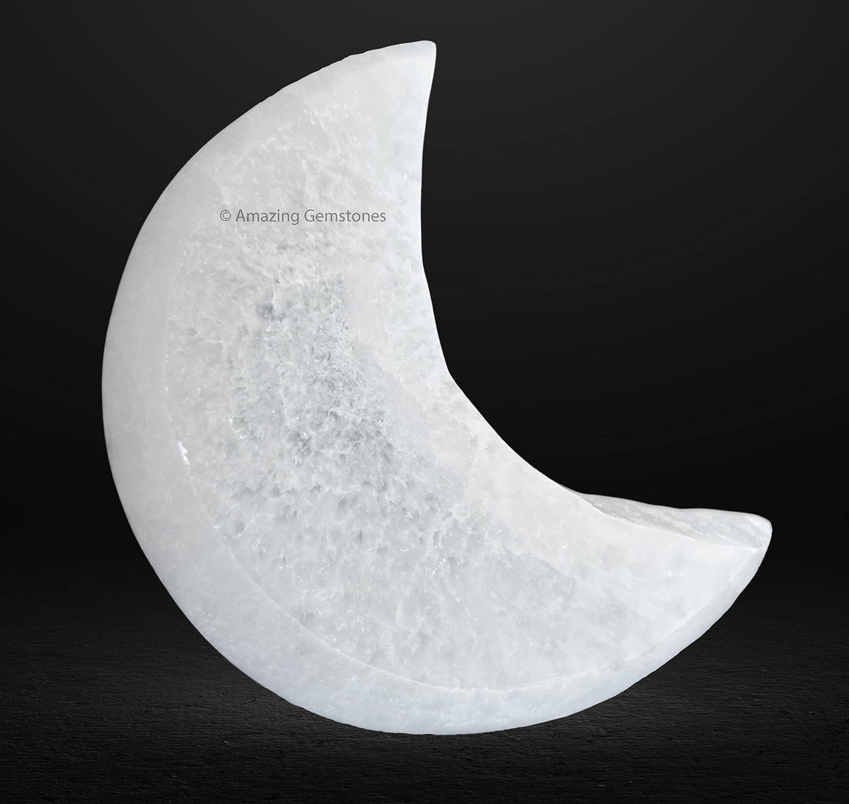Amazing Gemstone Selenite Bowl - 4" Moon Selenite Crystal to Charge your Healing Stones and Crystals - Selenite Charging Plate Bowl (Moon Shape)