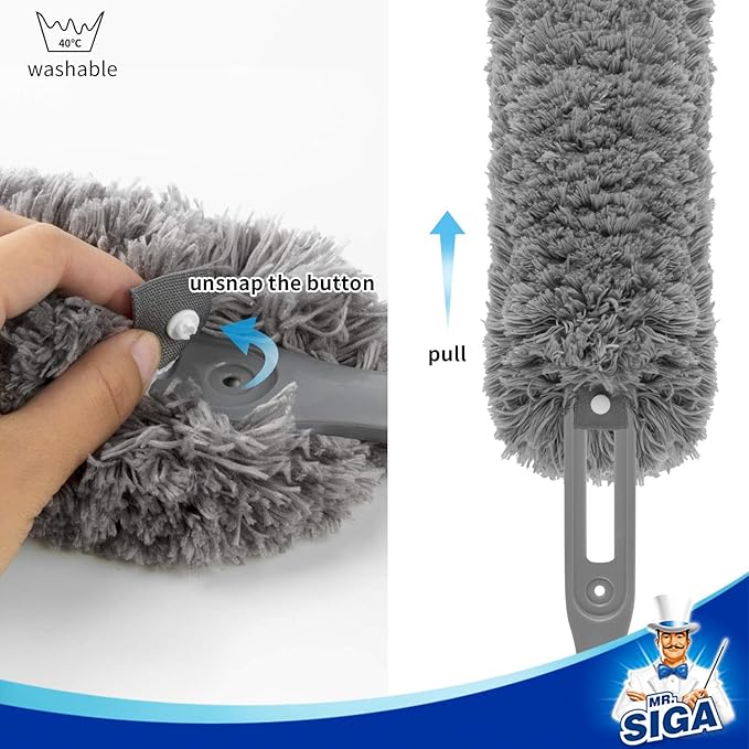 MR.SIGA Lint Free Microfiber Duster, Washable Duster
