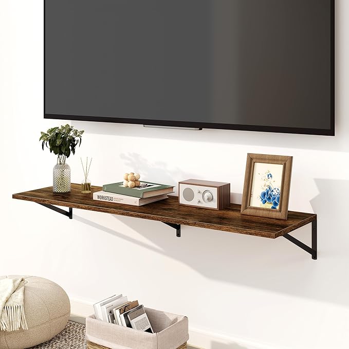 Fun Memories Floating Shelves for Wall, 12 Inch Deep Floating Shelves Set of 2