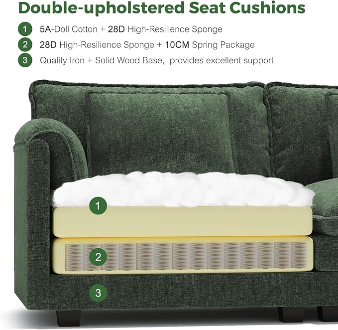 ELUCHANG Oversized 153" Modular Sectional Sofa, Comfy Cloud Couch, L Shaped