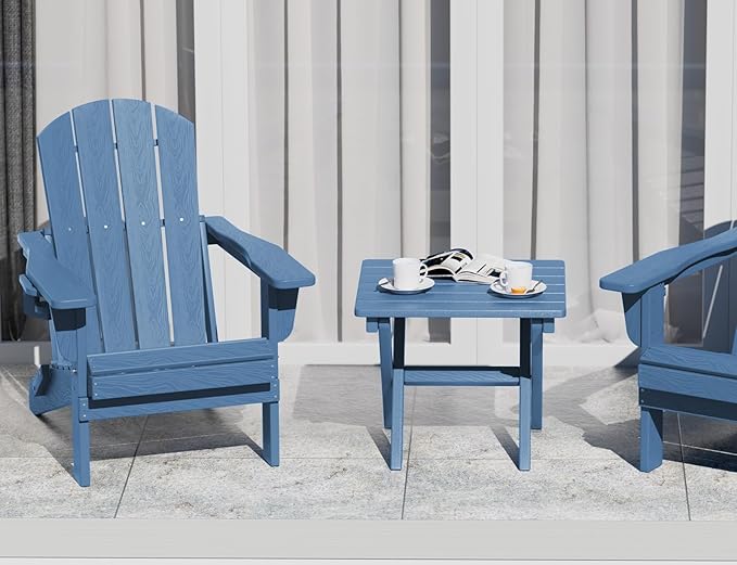 SERWALL Folding Outdoor Side Table Set of 4, Small Adirondack Side Table