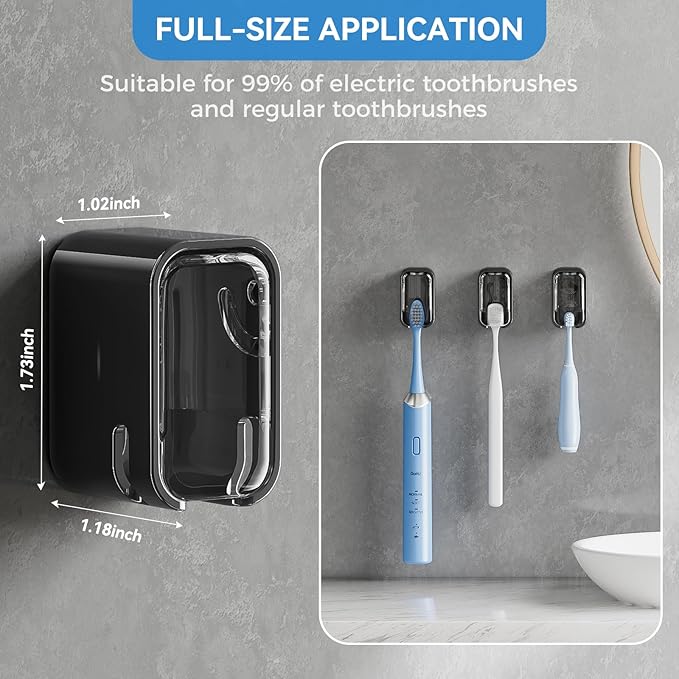 Toothbrush Holders for Bathroom【Innovation Single Slot Design】 2PCS Toothbrush
