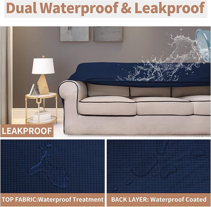 Easy-Going 100% Waterproof Couch Cover, Dual Waterproof Sofa Cover, Stretch
