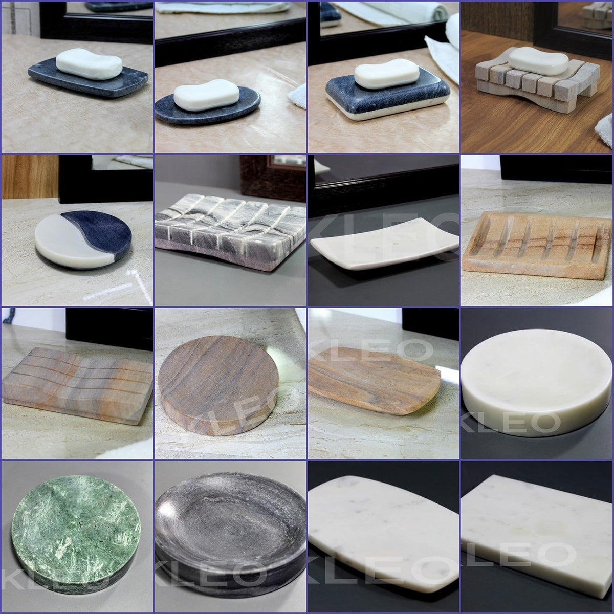 Stonkraft Natural Water Absorbent & Rigged Soap Dish Soap Holder Made of Natural Stone - Unique Bath Bathroom Accessories (Oval)