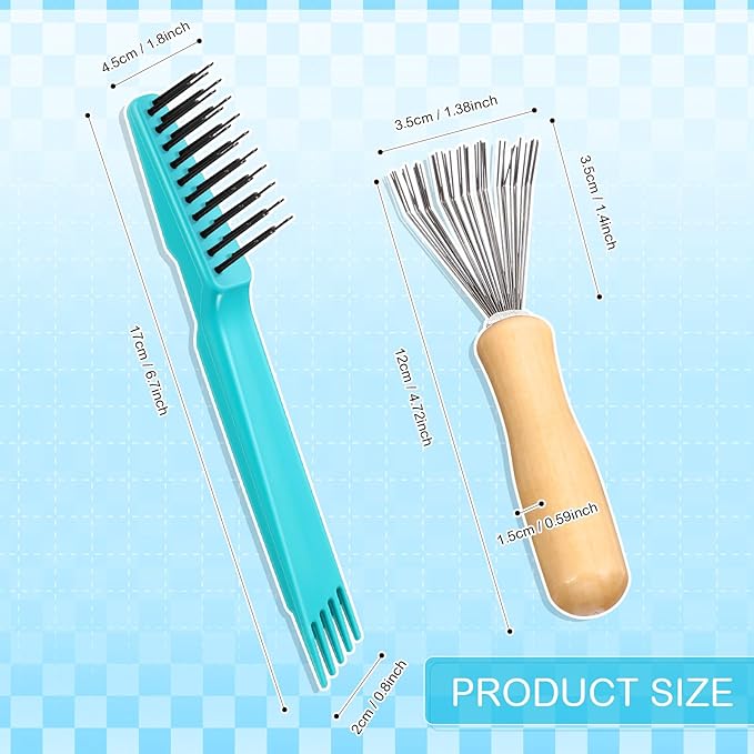 Boao 2 Pieces Hair Brush Cleaning Tool Comb Cleaner Brush Mini Comb Cleaning