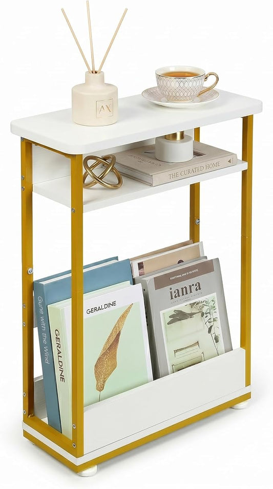 Narrow Side Table, 3-Tier Slim End Table