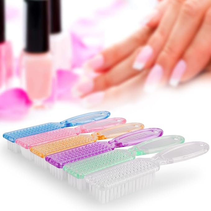 HOFASON 6 Pack Nail Brush for Cleaning Fingernails, Nail Brush Handle Grip