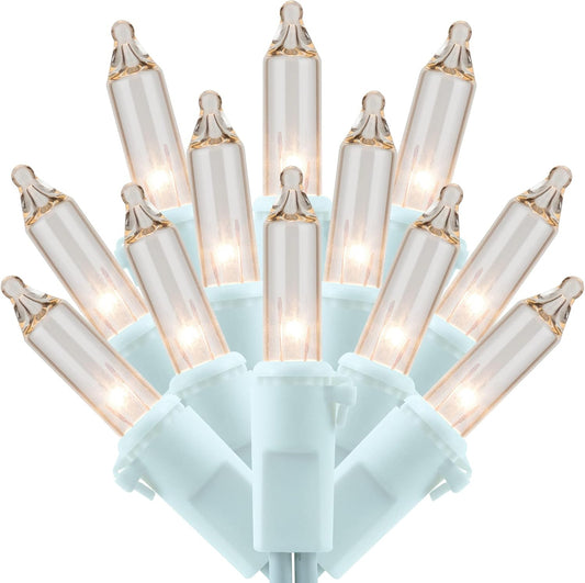 Skiennix 200 Count Clear Christmas Lights - 33 ft White Wire Holiday String Light Set (UL Listed)