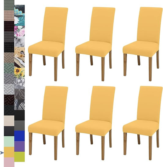 BIETYONE Stretch Dining Chair Covers Set of 6, Soft Removable Washable Kitchen