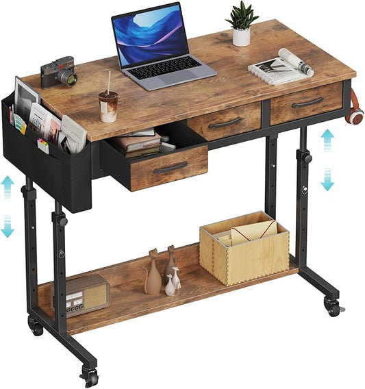 WINAZ Rolling Standing Desk Adjustable Height