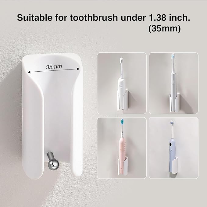 Electric Toothbrush Holder for Bathroom, Wall-Mounted Toothbrush Stand