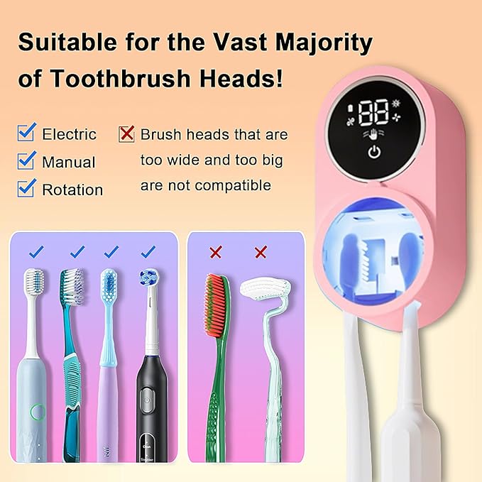 Toothbrush Holder and Cleaner Razor Holder/Dryer Light Cleaning and Air Drying