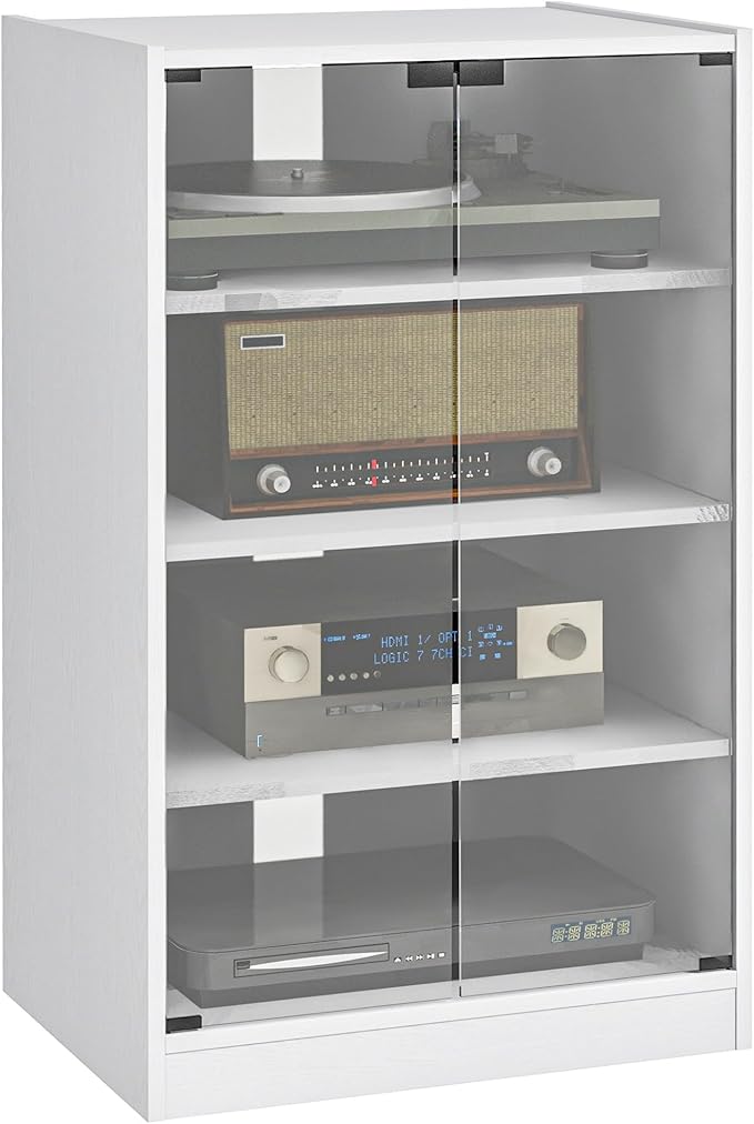 HOMCOM Media Cabinet, 4-Tier Stereo Cabinet