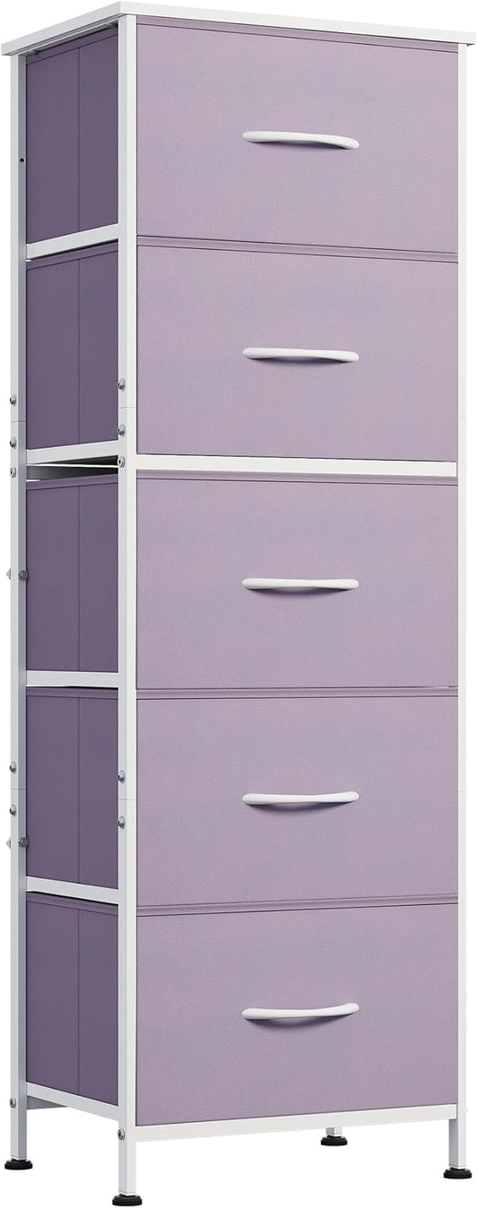 WLIVE Fabric Dresser, 5-Drawer Tall Dressers
