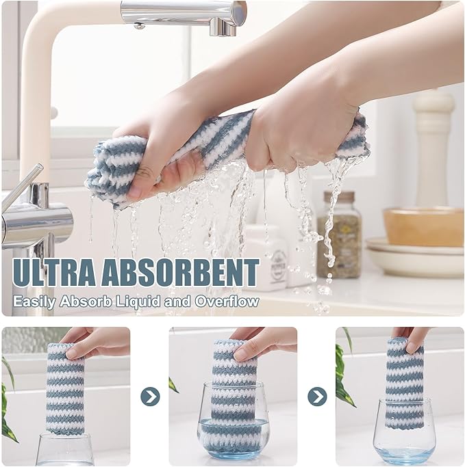 Homaxy 18 Pack Kitchen Dish Cloths, Ultra Soft and Absorbent Dish Towels