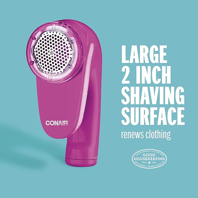 Conair Fabric Shaver and Lint Remover, Battery Operated Portable Fabric Shaver
