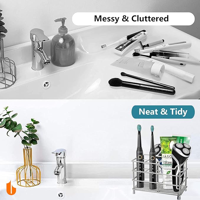 Urbanstrive 304 Stainless Steel Bathroom Toothbrush Holder Toothpaste Holder