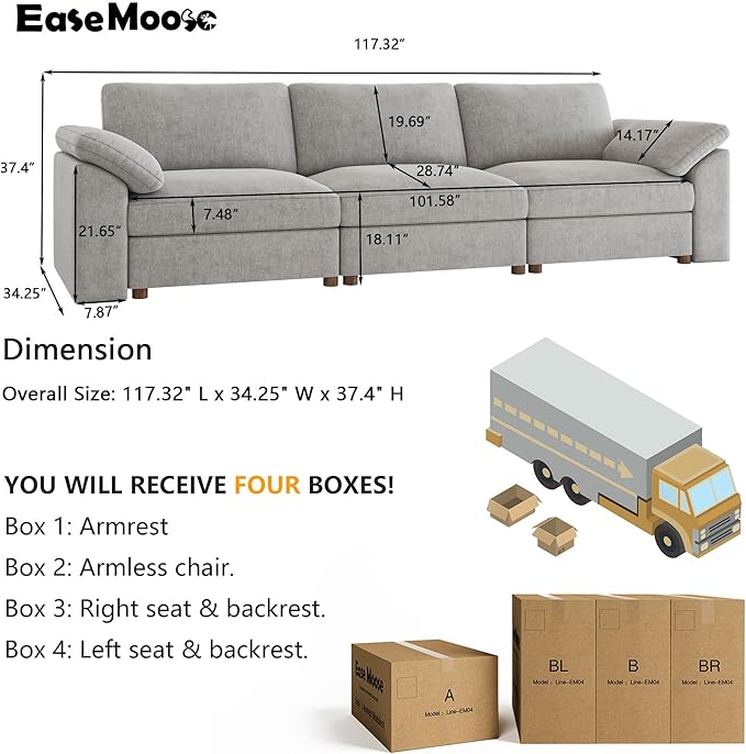 EASE MOOSE Modern Loveseat Sofa