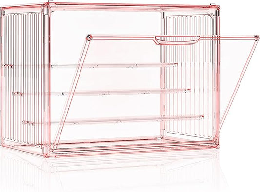 Clear Pink Acrylic Figure Display Case