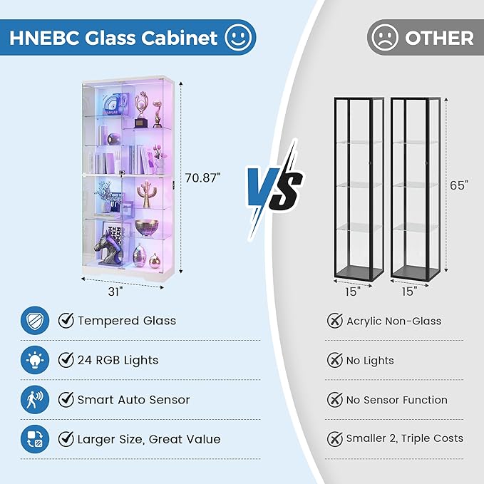 HNEBC 71” Display Cabinet with Glass Doors