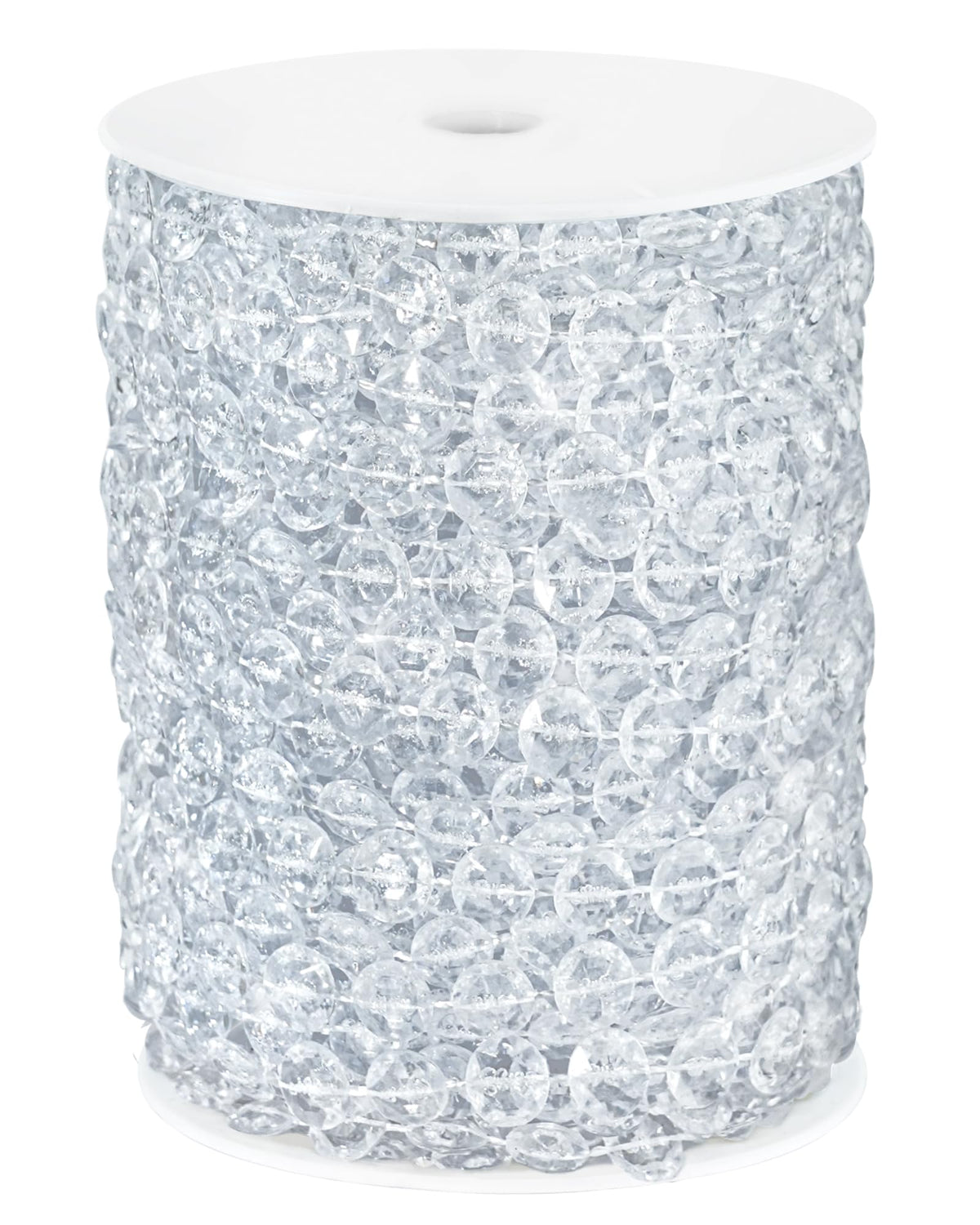 99FT Acrylic Crystal Garland, Clear Diamond-Shaped Crystal Bead Strands, DIY Crystal Beads String Roll for Christmas Tree Wedding Decorations Party Decorations Beaded Curtain Crafting Projects