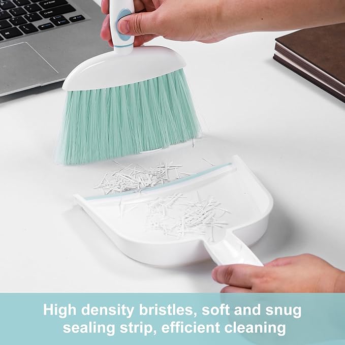 NACENA Small Dust Pan and Brush Set, Mini Broom and Dustpan Set Small Hand