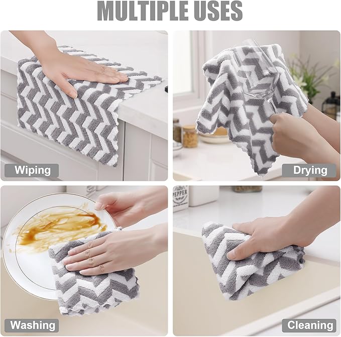 Homaxy 12 Pack Kitchen Dish Cloths, Ultra Soft and Absorbent Dish Towels