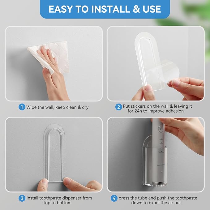 MOPMS Electric Toothbrush Holders, Wall Mounted Tooth Brushing Holder