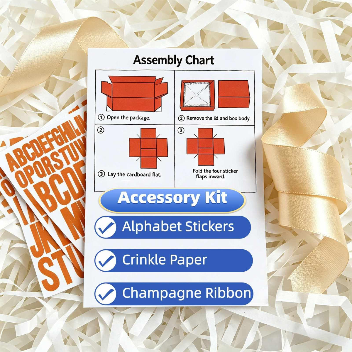 BoxSkivra Large Gift Box 16x12x8 Inches，White Gift Box with Lid for Christmas，Anniversary，Birthday，Luxury Boxes with Crinkle Paper，Ribbon，Alphabet Stickers