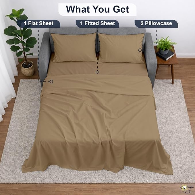 Cottington Lane Sleeper Sofa Sheets Full Size, 4 Piece Premium Quality 100%