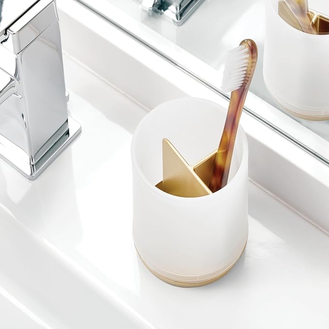 iDesign Toothbrush Holder with 3 Divided Sections