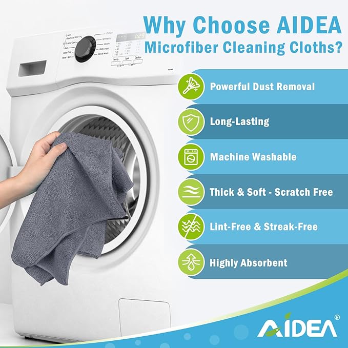 AIDEA Microfiber Cleaning Cloth-24PK, Soft Microfiber Towels