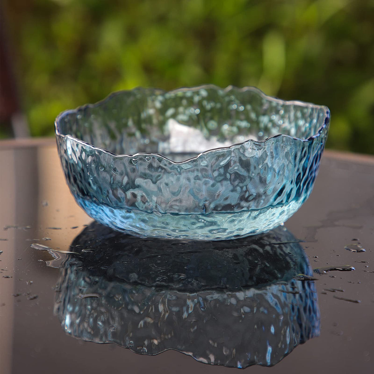 TOSSOW Glass Salad Bowl Irregular Shape Serving Bowls, 25 oz Pyrex Mixing Bowls for Kitchen Prep, Fruit, Snack, Dessert, and Candy Dishes or Nut Bowls(Grey)