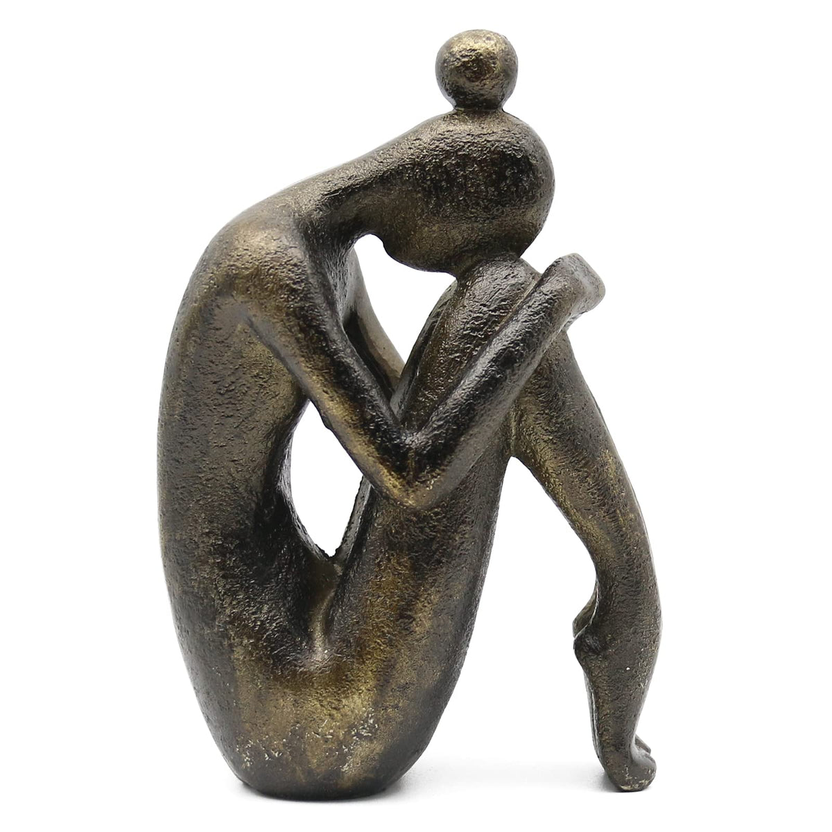 Lukitas Unique Decorative Girl Thinker Bookends, Non-Slip Book Holder, Home Office Bookshelf Decor, Creative Desktop Ornaments for Study Room Hotel Shelves, Resin, 1Pair/2Piece 6.5''