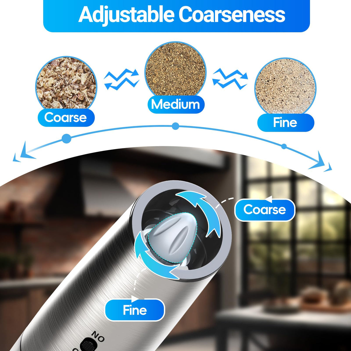 MealHelper Rechargeable Gravity Electric Salt and Pepper Grinder Set with LED Light, Type-C Fast Charging, Adjustable Coarseness, Large Capacity Grinder for Kitchen & Outdoor, (2 Pack-Stainless Steel)