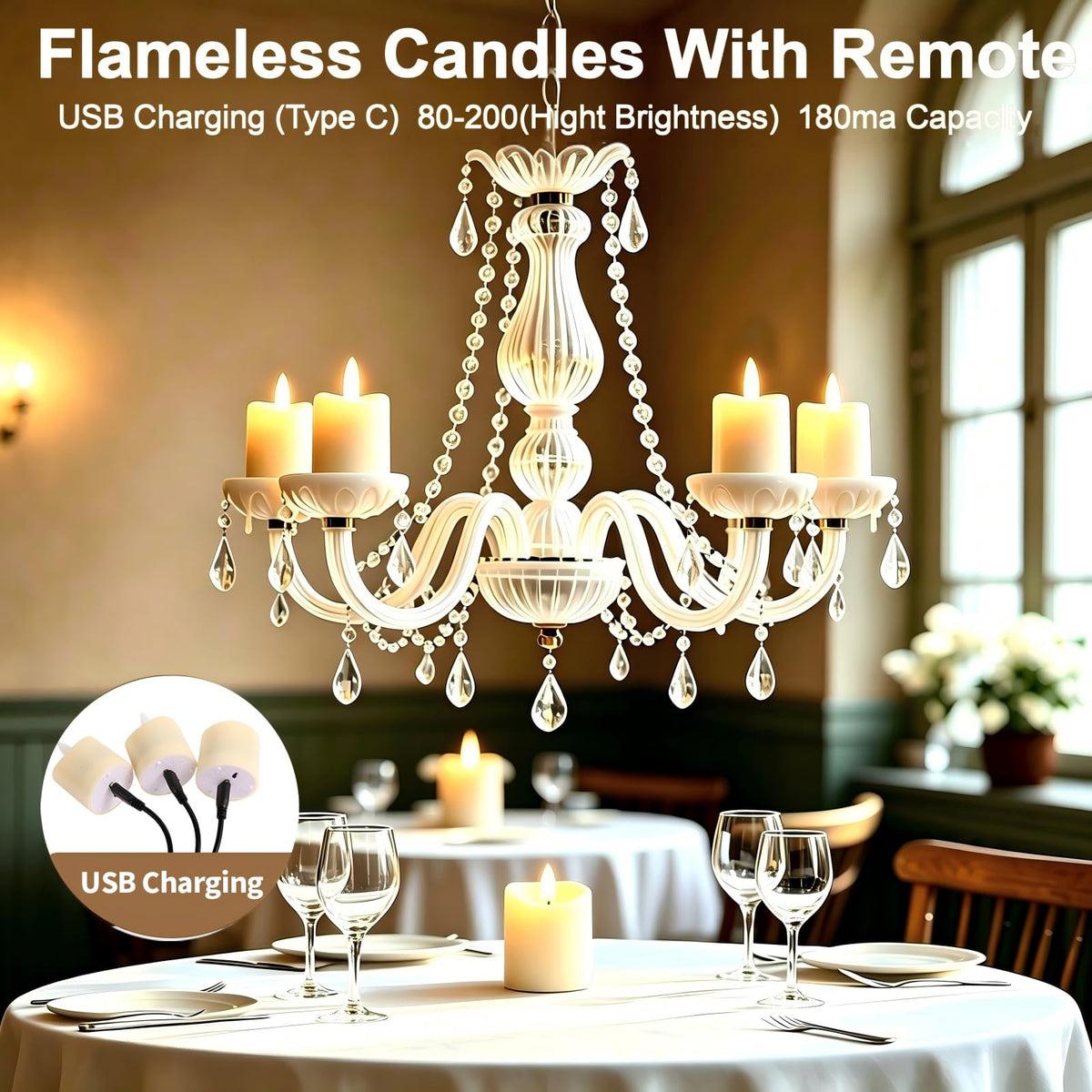 Rechargeable Flameless Tea Light Candles with Timer Remote, 1.5"x2.2" Electric Fake Flickering Votive Candles for Aniversary Wedding Centerpiece Table Decor Funeral Halloween Christmas (6 Pack)