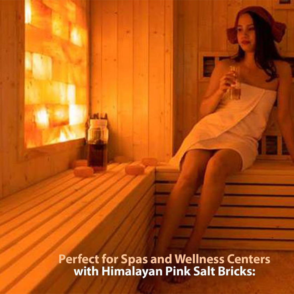 ZK Himalayan Salt Tiles 8"x4"x1" – Pack of 4 Natural Pink Salt Bricks for Sauna Walls, Salt Blocks of 2.5 lbs for Spa Rooms, Backlit Salt Walls & DIY Wellness Décor