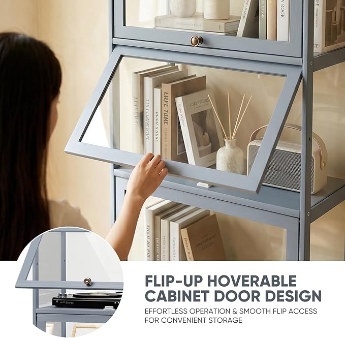 4-Tier Display Case Cabinet