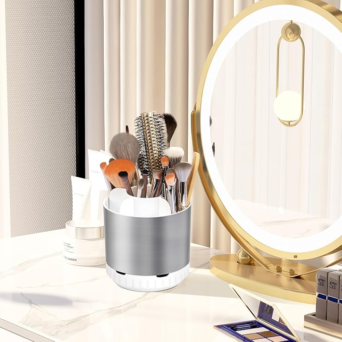 Silver Toothbrush Holders for Bathrooms Countertop Organizer