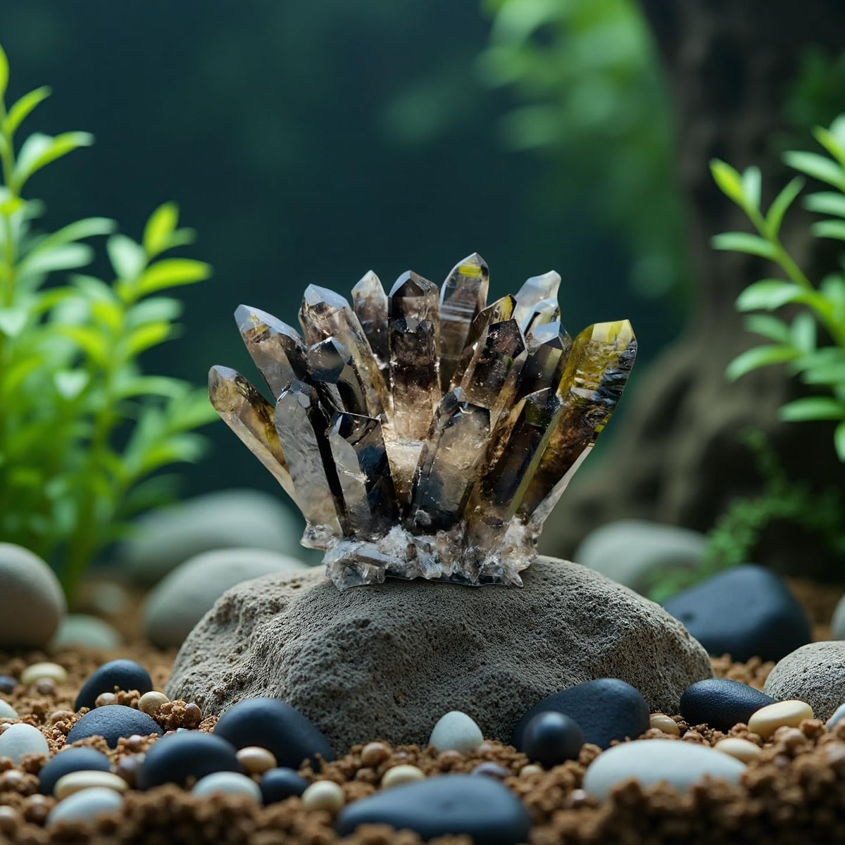 Smoky Quartz Crystal Cluster Large Quartz Crystal Cluster Natural Healing Stones Crystal Quartz Cluster Natural Crystal Quartz Stones for Relaxation Crystal Quartz Cluster