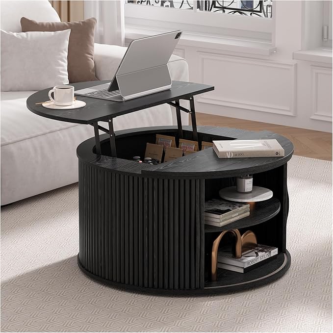 SULIVES Round Coffee Table