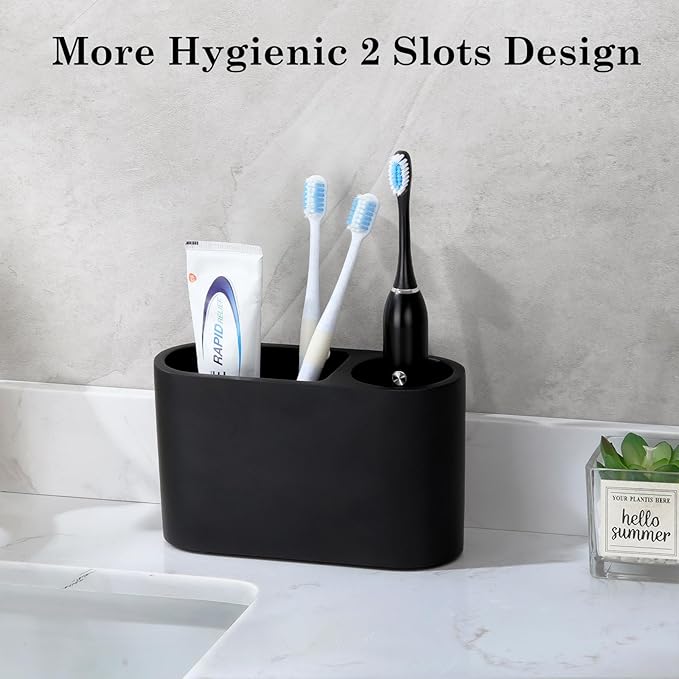 Luxspire Toothbrush Holder, 2 Slots Toothbrush and Toothpaste Holdersfor