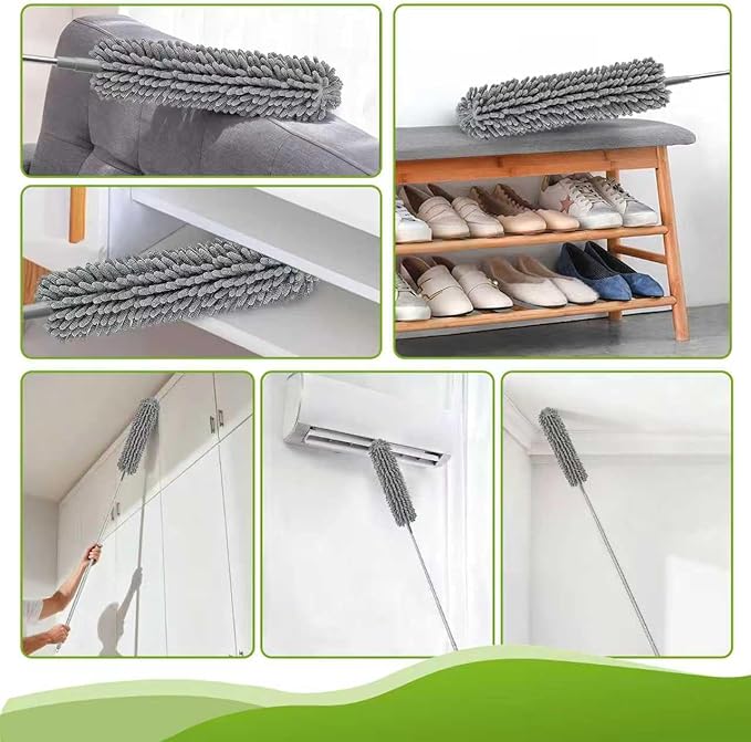 100-inch Duster with Extension Pole, 8-in-1 Cobweb Duster Kit Includes Chenille